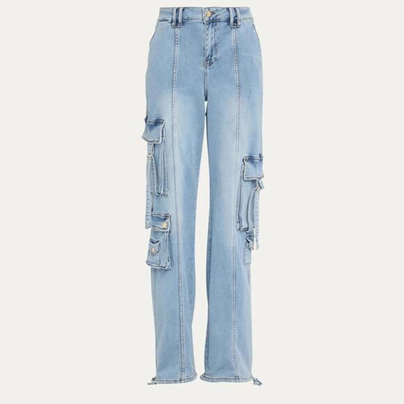 Retrofete Alejandra High Rise Wide Leg Cargo Jean Size 28 **RARE FIND-EUC* - Picture 4 of 4